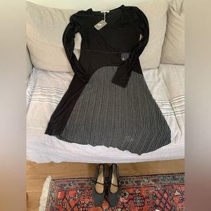 Made in France. Sweet dress - long sleeve, knee length with pretty details. NWT